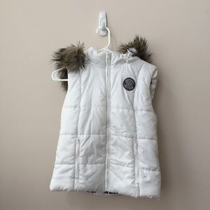 Aeropostale White Zip-Up Vest Size Medium